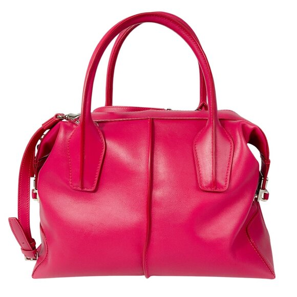Tod's Fuchsia Leather Satchel Handbag - Picture 4 of 15